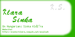 klara sinka business card